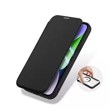 Dux Ducis Skin X Pro Hülle für Apple iPhone 15 Plus Magnetische MagSafe Flip Cover – Schwarz