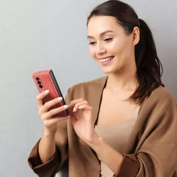 Dux Ducis Venice Hülle für Samsung Galaxy Z Fold 4 Lederhülle rot