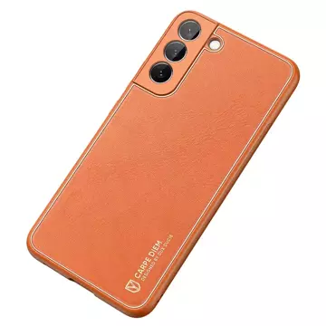 Dux Ducis Yolo elegante Hülle aus ökologischem Leder für Samsung Galaxy S22 (S22 Plus) orange