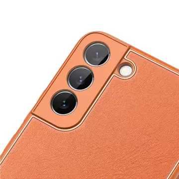 Dux Ducis Yolo elegante Hülle aus ökologischem Leder für Samsung Galaxy S22 (S22 Plus) orange