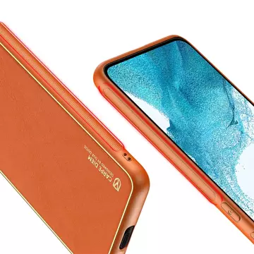 Dux Ducis Yolo elegante Hülle aus ökologischem Leder für Samsung Galaxy S22 (S22 Plus) orange