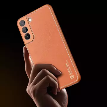 Dux Ducis Yolo elegante Hülle aus ökologischem Leder für Samsung Galaxy S22 (S22 Plus) orange