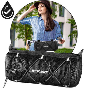 ESLNF Fahrradtaschen-Gepäcktaschenhalter für Fahrradlenkerrahmen 2,5 l (S) 23,6 x 10,5 x 10 cm, schwarz