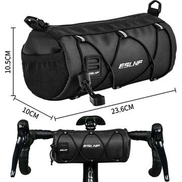 ESLNF Fahrradtaschen-Gepäcktaschenhalter für Fahrradlenkerrahmen 2,5 l (S) 23,6 x 10,5 x 10 cm, schwarz