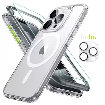 ESR Classic Pro Set Halolock Magsafe Hülle für Apple iPhone 15 Pro Max Clear