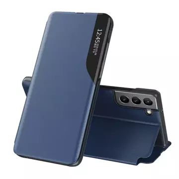 Eco Leather View Case elegantes Flipcover mit Standfunktion für Samsung Galaxy S22 (S22 Plus) blau