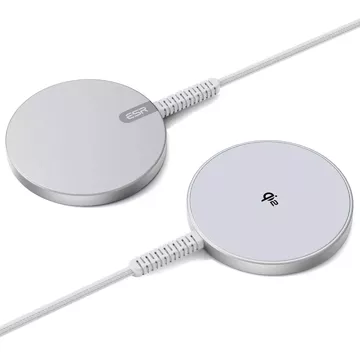 Esr Halolock Qi2 Mini magnetisches Magsafe kabelloses Ladegerät 15W Silber induktives Ladegerät