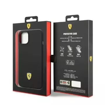 Eti na telefon Ferrari FEHMSIP14MBK für Apple iPhone 14 Plus 6,7" Czarny/Black Hardcase Silicone Metal Logo Magsafe