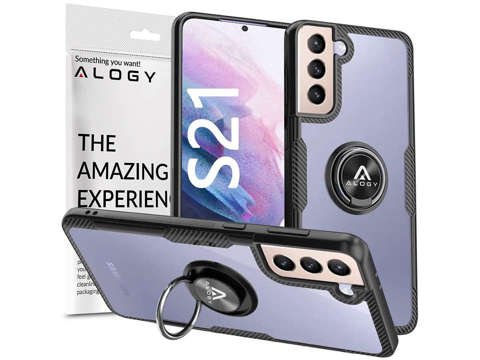 Etui Alogy Ring Holder Clear Armor für Samsung Galaxy S21 schwarz