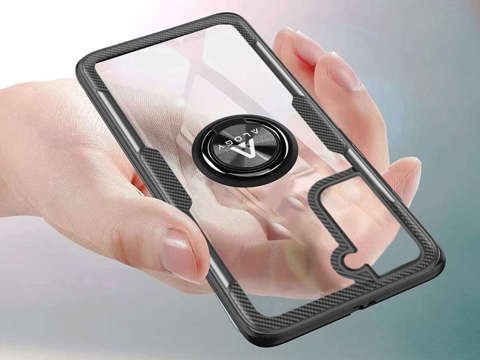 Etui Alogy Ring Holder Clear Armor für Samsung Galaxy S21 schwarz