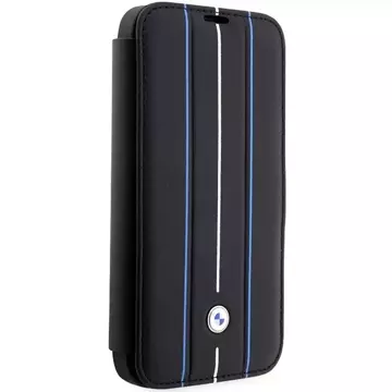 Etui BMW BMBKP14L22RVSK für Apple iPhone 14 Pro 6,1" Bücherregal Leather Stamp Blue Lines