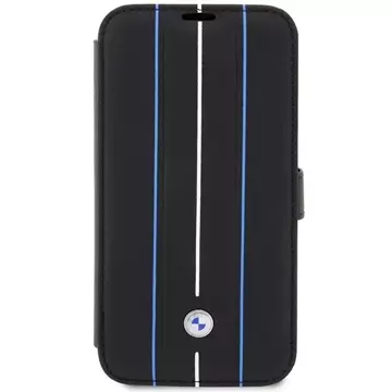 Etui BMW BMBKP14L22RVSK für Apple iPhone 14 Pro 6,1" Bücherregal Leather Stamp Blue Lines