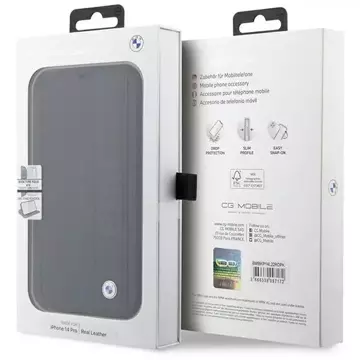 Etui BMW BMBKP14X22RDPK für Apple iPhone 14 Pro Max 6,7" Bücherregal Leder Strukturiert