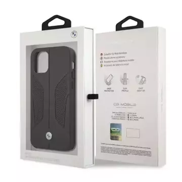 Etui BMW BMHCP12MRSCSK für Apple iPhone 12/12 Pro 6,1" Hardcase Leder perforierte Seiten