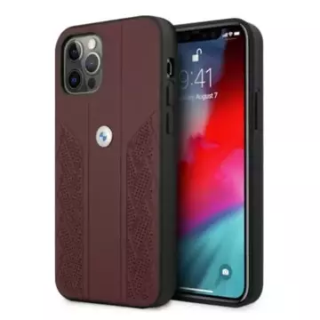 Etui BMW BMHCP12MRSPPR für Apple iPhone 12/ 12 Pro 6,1" Hardcase Leather Curve Perforate