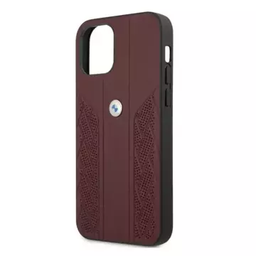 Etui BMW BMHCP12MRSPPR für Apple iPhone 12/ 12 Pro 6,1" Hardcase Leather Curve Perforate