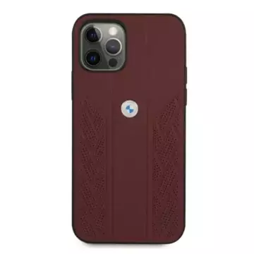 Etui BMW BMHCP12MRSPPR für Apple iPhone 12/ 12 Pro 6,1" Hardcase Leather Curve Perforate