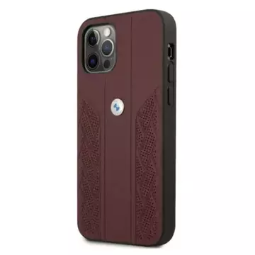 Etui BMW BMHCP12MRSPPR für Apple iPhone 12/ 12 Pro 6,1" Hardcase Leather Curve Perforate