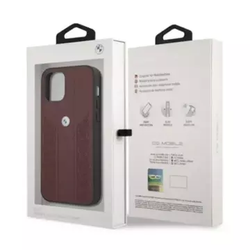 Etui BMW BMHCP12MRSPPR für Apple iPhone 12/ 12 Pro 6,1" Hardcase Leather Curve Perforate