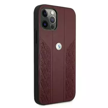 Etui BMW BMHCP12MRSPPR für Apple iPhone 12/ 12 Pro 6,1" Hardcase Leather Curve Perforate