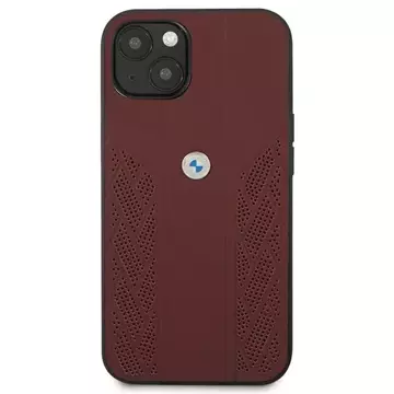 Etui BMW BMHCP13MRSPPR für Apple iPhone 13 6,1" Hardcase Leather Curve Perforate