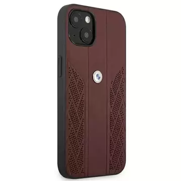 Etui BMW BMHCP13MRSPPR für Apple iPhone 13 6,1" Hardcase Leather Curve Perforate