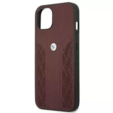 Etui BMW BMHCP13MRSPPR für Apple iPhone 13 6,1" Hardcase Leather Curve Perforate