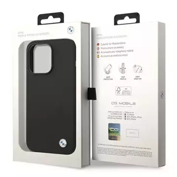 Etui BMW BMHCP14XSILBK für iPhone 14 Pro Max 6,7" Silikon-Metall-Logo