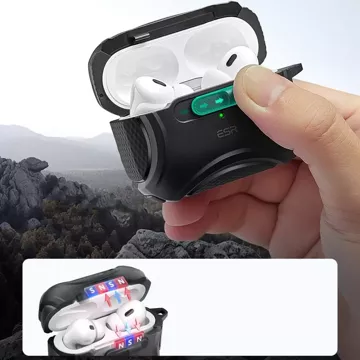 Etui ESR Cyber ​​FlickLock Halolock Magsafe für Apple AirPods Pro 1/2 Schwarz