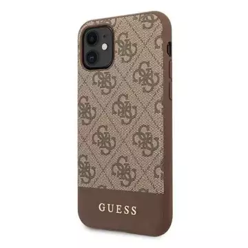 Etui Guess GUHCN61G4GLBR für Apple iPhone 11 6,1" / Xr brązowy/brown Hard Case 4G Stripe Collection