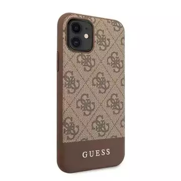 Etui Guess GUHCN61G4GLBR für Apple iPhone 11 6,1" / Xr brązowy/brown Hard Case 4G Stripe Collection