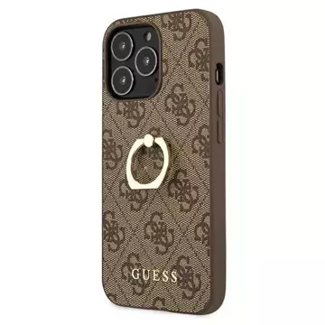 Etui Guess GUHCP13L4GMRBR für Apple iPhone 13 Pro / 13 6,1" brązowy/brown Hardcase 4G mit Ringständer