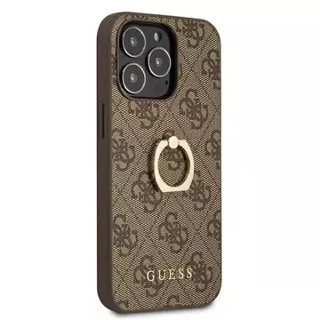 Etui Guess GUHCP13L4GMRBR für Apple iPhone 13 Pro / 13 6,1" brązowy/brown Hardcase 4G mit Ringständer