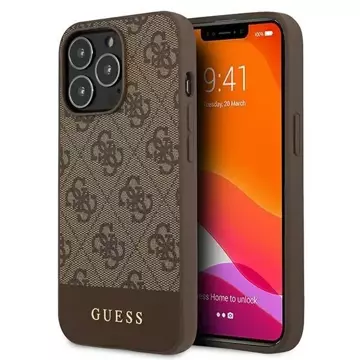 Etui Guess GUHCP13LG4GLBR für Apple iPhone 13 Pro / 13 6,1" brązowy/brown Hard Case 4G Stripe Collection