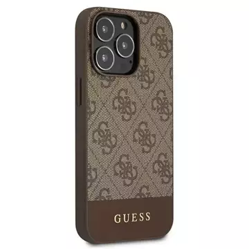 Etui Guess GUHCP13LG4GLBR für Apple iPhone 13 Pro / 13 6,1" brązowy/brown Hard Case 4G Stripe Collection