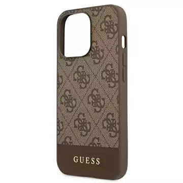 Etui Guess GUHCP13LG4GLBR für Apple iPhone 13 Pro / 13 6,1" brązowy/brown Hard Case 4G Stripe Collection