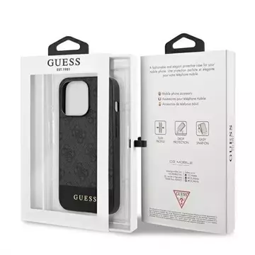 Etui Guess GUHCP13LG4GLGR für Apple iPhone 13 Pro / 13 6,1" Szary/Grey Hardcase 4G Stripe Collection