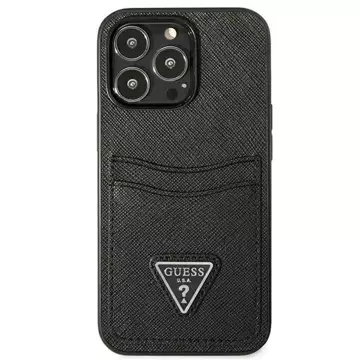 Etui Guess GUHCP13LPSATPK für Apple iPhone 13 Pro / 13 6,1" Czarny/Black Hardcase SaffianoTriangle Logo Cardslot