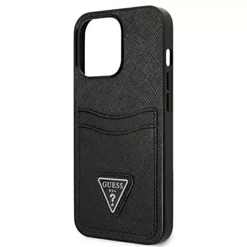 Etui Guess GUHCP13LPSATPK für Apple iPhone 13 Pro / 13 6,1" Czarny/Black Hardcase SaffianoTriangle Logo Cardslot