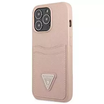 Etui Guess GUHCP13LPSATPP für Apple iPhone 13 Pro / 13 6,1" różowy/pink Hardcase SaffianoTriangle Logo Cardslot