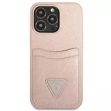 Etui Guess GUHCP13LPSATPP für Apple iPhone 13 Pro / 13 6,1" różowy/pink Hardcase SaffianoTriangle Logo Cardslot