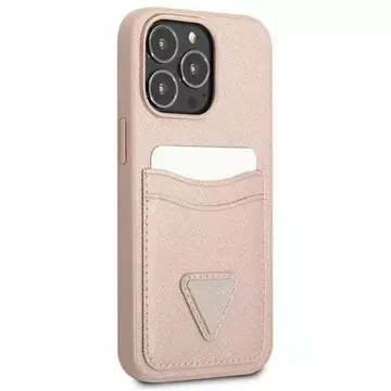 Etui Guess GUHCP13LPSATPP für Apple iPhone 13 Pro / 13 6,1" różowy/pink Hardcase SaffianoTriangle Logo Cardslot