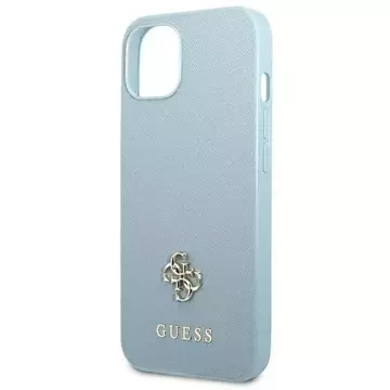 Etui Guess GUHCP13MPS4MB für Apple iPhone 13 6,1" niebieski/blue Hardcase Saffiano 4G Small Metal Logo