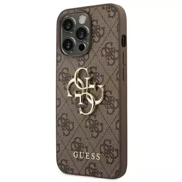 Etui Guess GUHCP14L4GMGBR für Apple iPhone 14 Pro 6,1" brązowy/brown hardcase 4G Big Metal Logo