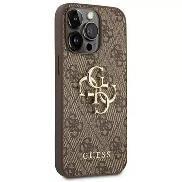 Etui Guess GUHCP14L4GMGBR für Apple iPhone 14 Pro 6,1" brązowy/brown hardcase 4G Big Metal Logo