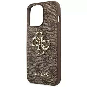 Etui Guess GUHCP14L4GMGBR für Apple iPhone 14 Pro 6,1" brązowy/brown hardcase 4G Big Metal Logo