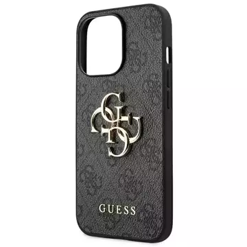 Etui Guess GUHCP14L4GMGGR für Apple iPhone 14 Pro 6,1" szary/grey hardcase 4G Big Metal Logo