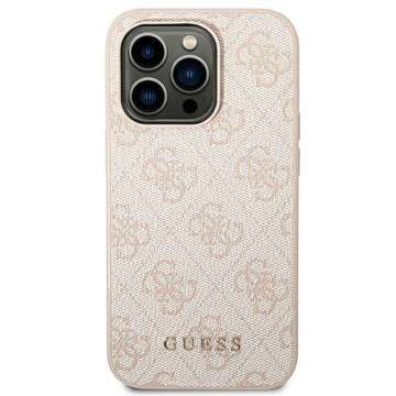 Etui Guess GUHCP14LG4GFPI für Apple iPhone 14 Pro 6,1" różowy/pink Hard Case 4G Metal Gold Logo