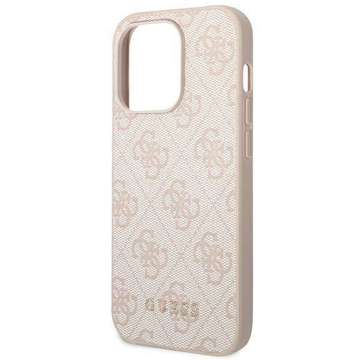 Etui Guess GUHCP14LG4GFPI für Apple iPhone 14 Pro 6,1" różowy/pink Hard Case 4G Metal Gold Logo