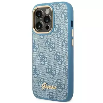 Etui Guess GUHCP14LHG4SHB für Apple iPhone 14 Pro 6,1" Niebieski/Blue Hard Case 4G Vintage Gold Logo